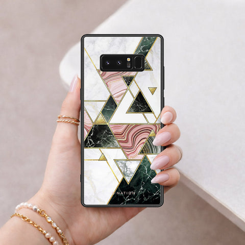 Samsung Galaxy Note 8 Cover - O'Nation Shades of Marble Series - HQ Ultra Shine Premium Infinity Glass Soft Silicon Borders Case