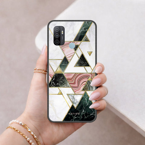 Oppo A53 Cover - O'Nation Shades of Marble Series - HQ Ultra Shine Premium Infinity Glass Soft Silicon Borders Case
