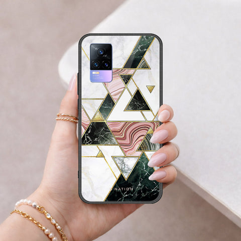 Vivo V21e Cover - O'Nation Shades of Marble Series - HQ Ultra Shine Premium Infinity Glass Soft Silicon Borders Case (Fast Delivery)