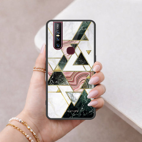Vivo V15 Cover - O'Nation Shades of Marble Series - HQ Ultra Shine Premium Infinity Glass Soft Silicon Borders Case