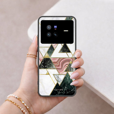 Vivo X80 Cover - O'Nation Shades of Marble Series - HQ Ultra Shine Premium Infinity Glass Soft Silicon Borders Case