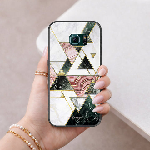 Samsung Galaxy S6 Edge Cover - O'Nation Shades of Marble Series - HQ Ultra Shine Premium Infinity Glass Soft Silicon Borders Case