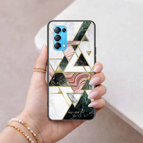Oppo Reno 5 4G Cover - O'Nation Shades of Marble Series - HQ Ultra Shine Premium Infinity Glass Soft Silicon Borders Case
