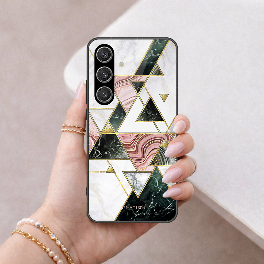 Samsung Galaxy S24 Cover - O'Nation Shades of Marble Series - HQ Ultra Shine Premium Infinity Glass Soft Silicon Borders Case (Fast Delivery)