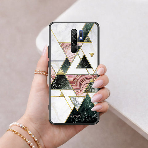 Xiaomi Redmi 9 Cover - O'Nation Shades of Marble Series - HQ Ultra Shine Premium Infinity Glass Soft Silicon Borders Case