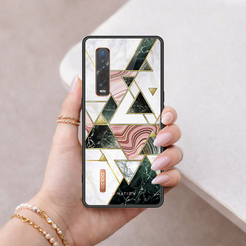 Oppo Find X2 Pro Cover - O'Nation Shades of Marble Series - HQ Ultra Shine Premium Infinity Glass Soft Silicon Borders Case