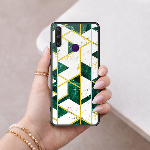 Huawei Y6p Cover - O'Nation Shades of Marble Series - HQ Ultra Shine Premium Infinity Glass Soft Silicon Borders Case