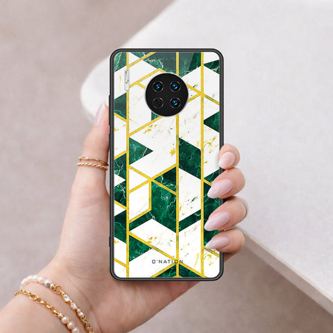 Huawei Mate 30 Cover - O'Nation Shades of Marble Series - HQ Ultra Shine Premium Infinity Glass Soft Silicon Borders Case