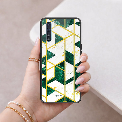Oppo F15 Cover - O'Nation Shades of Marble Series - HQ Ultra Shine Premium Infinity Glass Soft Silicon Borders Case