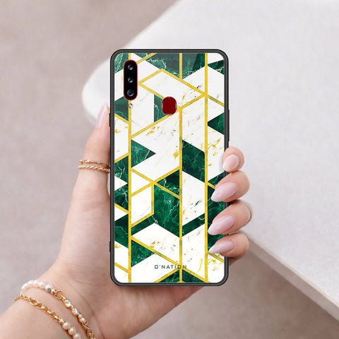 Samsung Galaxy A20s Cover - O'Nation Shades of Marble Series - HQ Ultra Shine Premium Infinity Glass Soft Silicon Borders Case