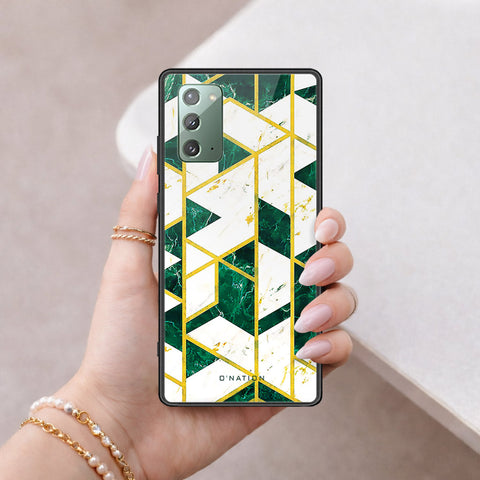 Samsung Galaxy Note 20 Cover - O'Nation Shades of Marble Series - HQ Ultra Shine Premium Infinity Glass Soft Silicon Borders Case
