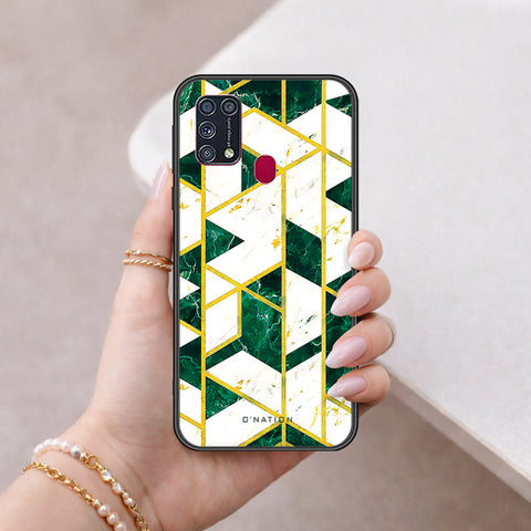 Samsung Galaxy M31 Cover - O'Nation Shades of Marble Series - HQ Ultra Shine Premium Infinity Glass Soft Silicon Borders Case