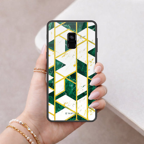 Samsung Galaxy A8 2018 Cover - O'Nation Shades of Marble Series - HQ Ultra Shine Premium Infinity Glass Soft Silicon Borders Case
