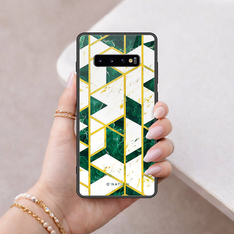 Samsung Galaxy S10 Plus Cover - O'Nation Shades of Marble Series - HQ Ultra Shine Premium Infinity Glass Soft Silicon Borders Case