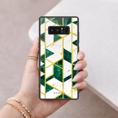 Samsung Galaxy Note 8 Cover - O'Nation Shades of Marble Series - HQ Ultra Shine Premium Infinity Glass Soft Silicon Borders Case