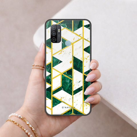 Oppo A53 Cover - O'Nation Shades of Marble Series - HQ Ultra Shine Premium Infinity Glass Soft Silicon Borders Case