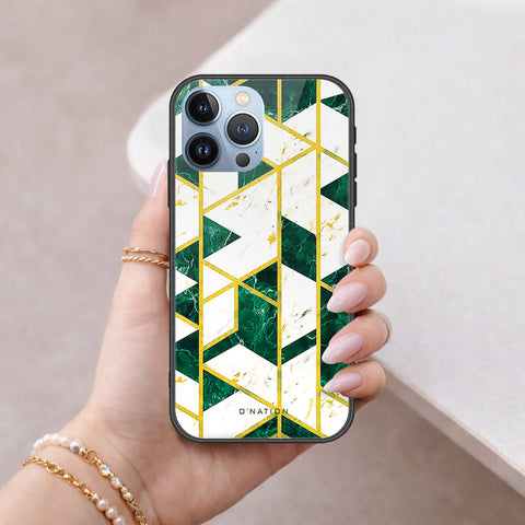 iPhone 13 Pro Max Cover - O'Nation Shades of Marble Series - HQ Ultra Shine Premium Infinity Glass Soft Silicon Borders Case