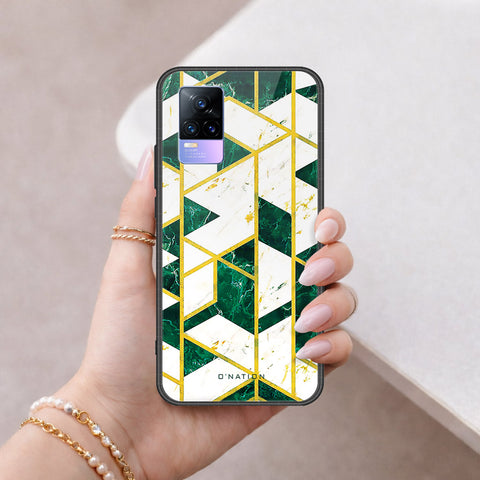 Vivo V21e Cover - O'Nation Shades of Marble Series - HQ Ultra Shine Premium Infinity Glass Soft Silicon Borders Case