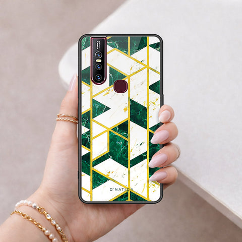 Vivo V15 Cover - O'Nation Shades of Marble Series - HQ Ultra Shine Premium Infinity Glass Soft Silicon Borders Case