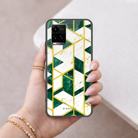 Vivo Y21 Cover - O'Nation Shades of Marble Series - HQ Ultra Shine Premium Infinity Glass Soft Silicon Borders Case