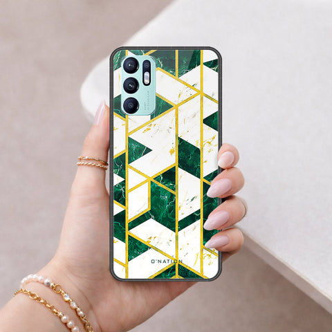 Oppo Reno 6 Cover - O'Nation Shades of Marble Series - HQ Ultra Shine Premium Infinity Glass Soft Silicon Borders Case