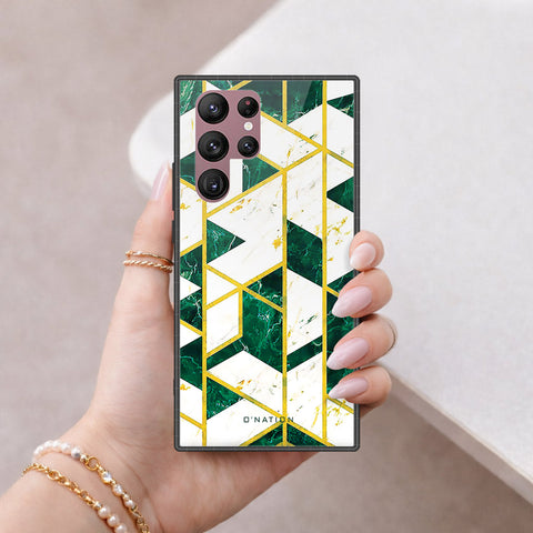 Samsung Galaxy S22 Ultra 5G Cover - O'Nation Shades of Marble Series - HQ Ultra Shine Premium Infinity Glass Soft Silicon Borders Case