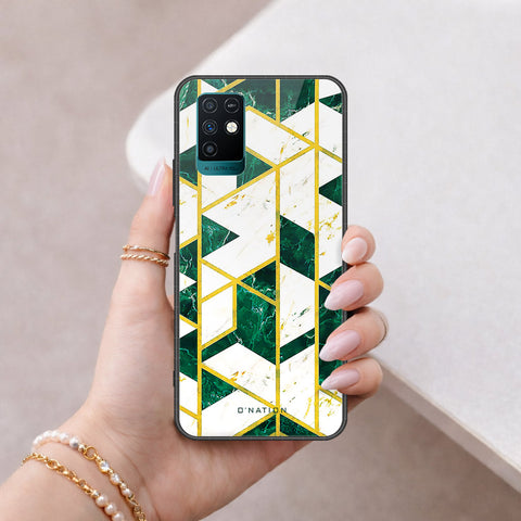 Infinix Note 10 Cover - O'Nation Shades of Marble Series - HQ Ultra Shine Premium Infinity Glass Soft Silicon Borders Case