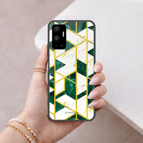 Infinix Hot 12 Cover - O'Nation Shades of Marble Series - HQ Ultra Shine Premium Infinity Glass Soft Silicon Borders Case