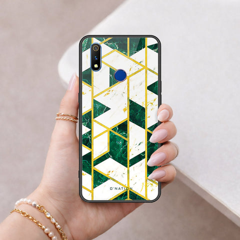 Realme 3 Cover - O'Nation Shades of Marble Series - HQ Ultra Shine Premium Infinity Glass Soft Silicon Borders Case