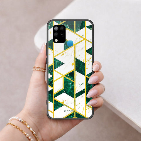 Infinix Hot 10s Cover - O'Nation Shades of Marble Series - HQ Ultra Shine Premium Infinity Glass Soft Silicon Borders Case