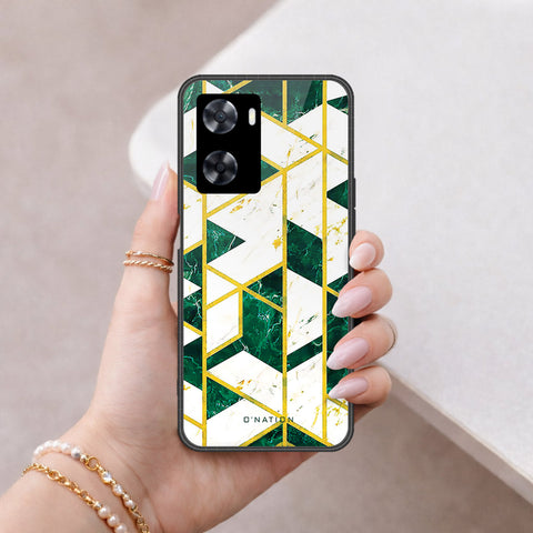 Oppo A77s Cover - O'Nation Shades of Marble Series - HQ Ultra Shine Premium Infinity Glass Soft Silicon Borders Case