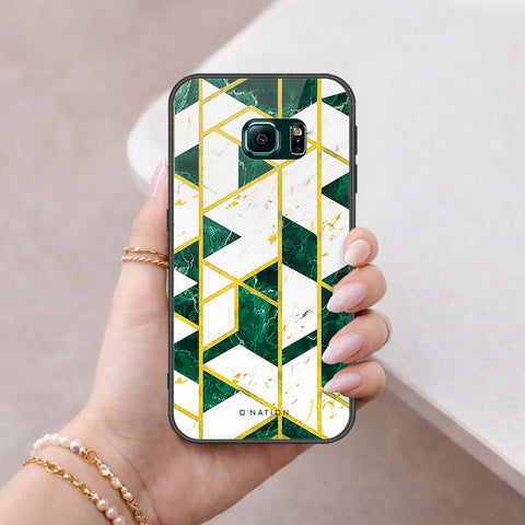 Samsung Galaxy S6 Edge Cover - O'Nation Shades of Marble Series - HQ Ultra Shine Premium Infinity Glass Soft Silicon Borders Case