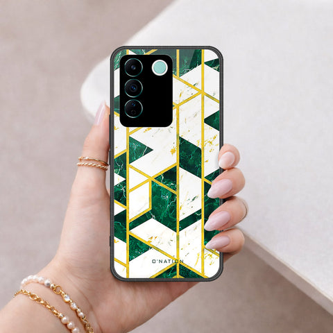 Vivo V27e Cover - O'Nation Shades of Marble Series - HQ Ultra Shine Premium Infinity Glass Soft Silicon Borders Case