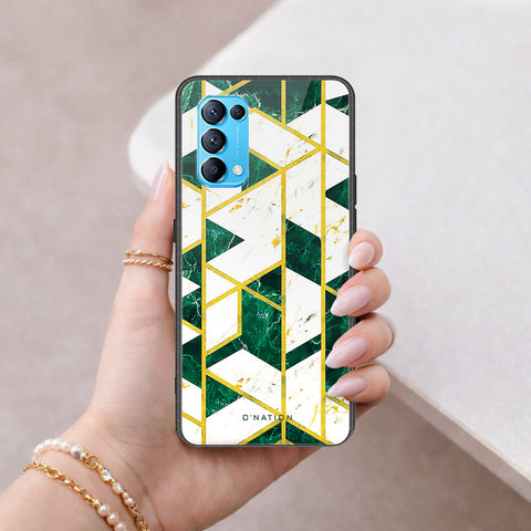Oppo Reno 5 4G Cover - O'Nation Shades of Marble Series - HQ Ultra Shine Premium Infinity Glass Soft Silicon Borders Case