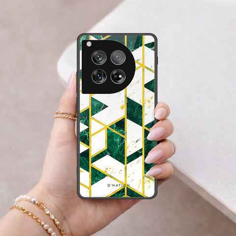 OnePlus 12 Cover - O'Nation Shades of Marble Series - HQ Ultra Shine Premium Infinity Glass Soft Silicon Borders Case