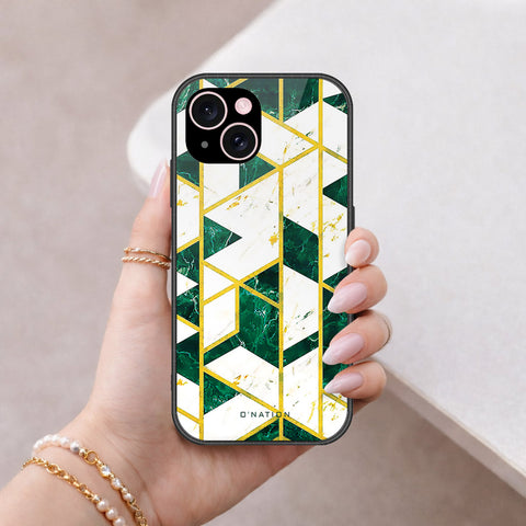 iPhone 15 Cover - O'Nation Shades of Marble Series - HQ Ultra Shine Premium Infinity Glass Soft Silicon Borders Case