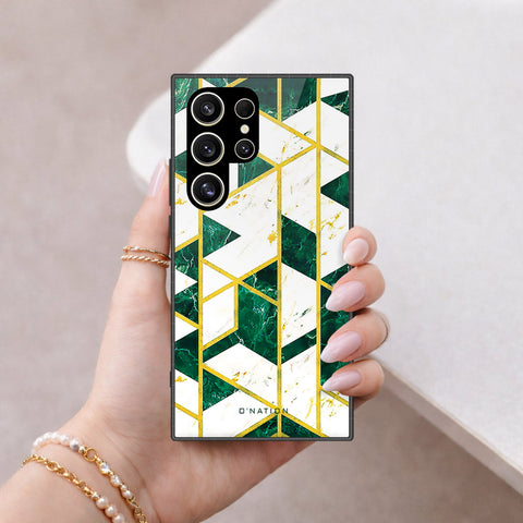 Samsung Galaxy S25 Ultra Cover - O'Nation Shades of Marble Series - HQ Ultra Shine Premium Infinity Glass Soft Silicon Borders Case