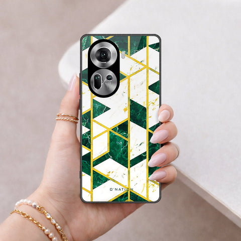 Oppo Reno 11 5G Cover - O'Nation Shades of Marble Series - HQ Ultra Shine Premium Infinity Glass Soft Silicon Borders Case