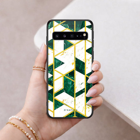 Samsung Galaxy S10 5G Cover - O'Nation Shades of Marble Series - HQ Ultra Shine Premium Infinity Glass Soft Silicon Borders Case