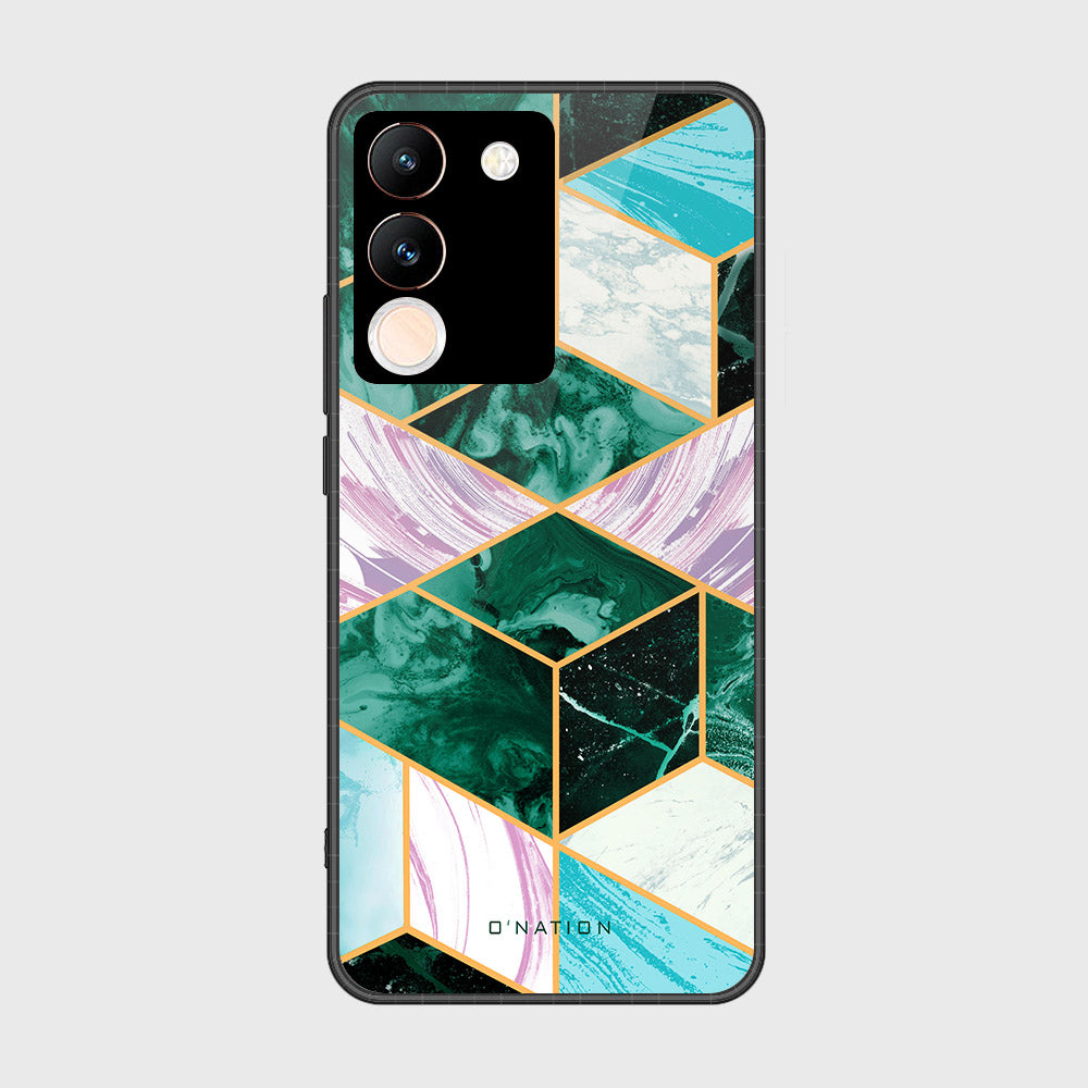 Vivo Y200 Cover- O'Nation Shades of Marble Series - HQ Ultra Shine Premium Infinity Glass Soft Silicon Borders Case
