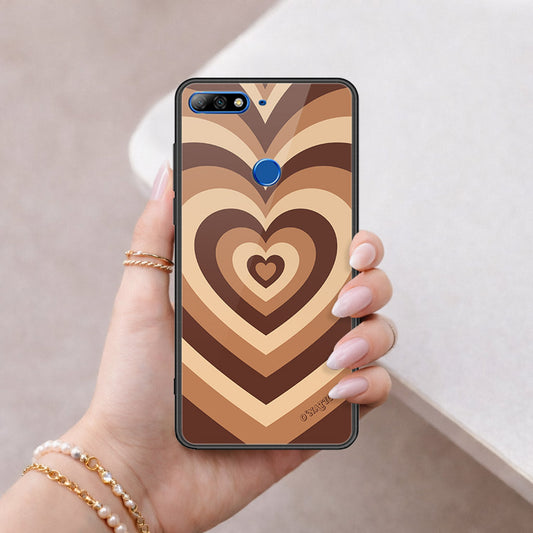 Huawei Y7 2018 Cover - O'Nation Heartbeat Series - HQ Ultra Shine Premium Infinity Glass Soft Silicon Borders Case