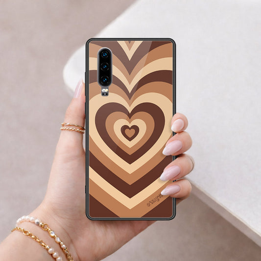 Huawei P30 Cover - O'Nation Heartbeat Series - HQ Ultra Shine Premium Infinity Glass Soft Silicon Borders Case