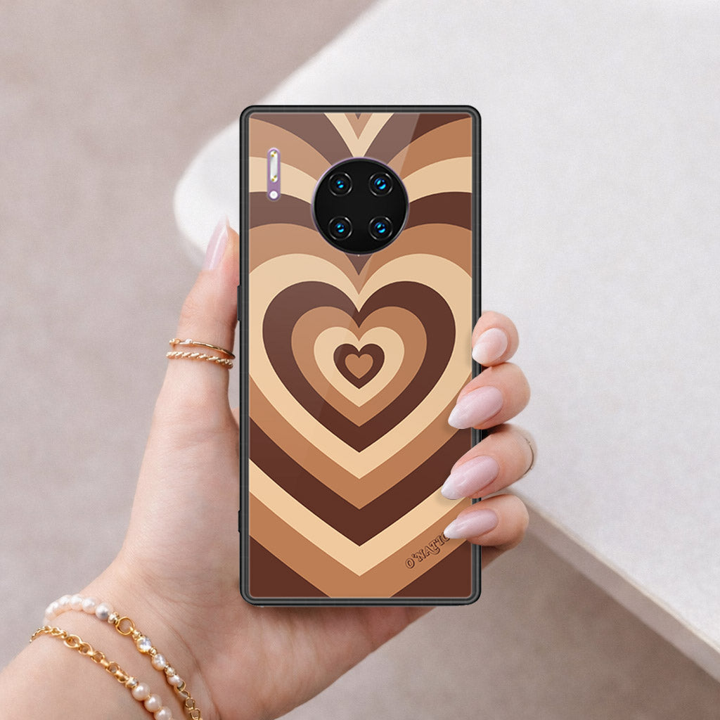 Huawei Mate 30 Pro Cover - O'Nation Heartbeat Series - HQ Ultra Shine Premium Infinity Glass Soft Silicon Borders Case