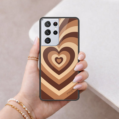 Samsung Galaxy S21 Ultra 5G Cover - O'Nation Heartbeat Series - HQ Ultra Shine Premium Infinity Glass Soft Silicon Borders Case