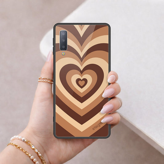 Samsung Galaxy A7 2018 Cover - O'Nation Heartbeat Series - HQ Ultra Shine Premium Infinity Glass Soft Silicon Borders Case