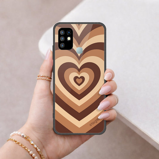 Infinix Hot 10 Cover - O'Nation Heartbeat Series - HQ Ultra Shine Premium Infinity Glass Soft Silicon Borders Case