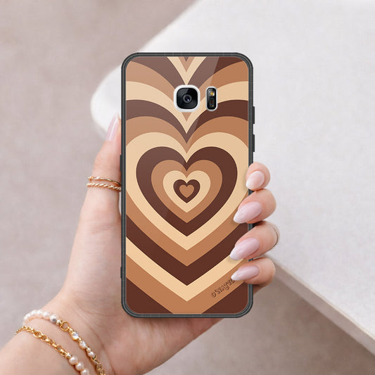 Samsung Galaxy S7 Edge Cover - O'Nation Heartbeat Series - HQ Ultra Shine Premium Infinity Glass Soft Silicon Borders Case