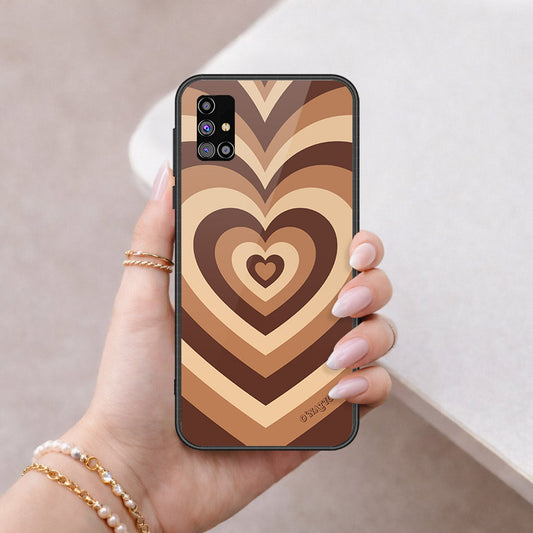 Samsung Galaxy M31s Cover - O'Nation Heartbeat Series - HQ Ultra Shine Premium Infinity Glass Soft Silicon Borders Case