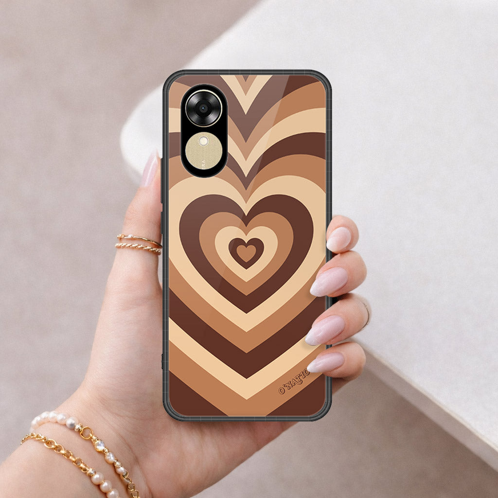 Oppo A17k Cover - O'Nation Heartbeat Series - HQ Ultra Shine Premium Infinity Glass Soft Silicon Borders Case