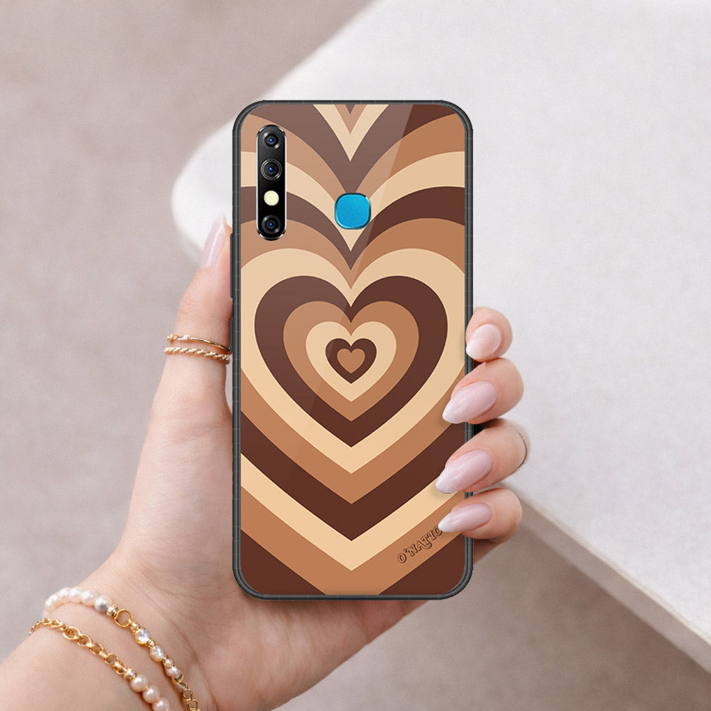 Infinix Hot 8 Cover - O'Nation Heartbeat Series - HQ Ultra Shine Premium Infinity Glass Soft Silicon Borders Case